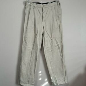 USED Men's Savane Dress Casual Khaki Pants Color Khaki Size 34x30